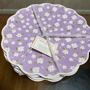 - Brand New Set Of 4  10.5” Dinner Plates Blue Dishwasher Safe